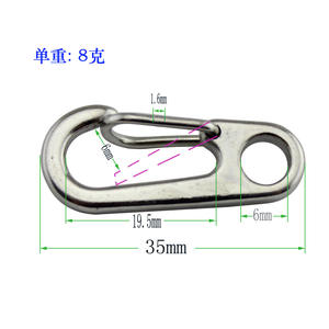 Crochets rapides en acier inoxydable en forme d'œuf, mini mousquetons à ressort, crochets universels pour porte-clés, produit promotionnel - Product Image 3