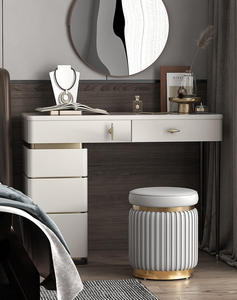 Light Luxury Nordic Modern Simple High-end Designer Makeup Chair Bedroom Round Leather <b>Stool</b> - Product Image 3