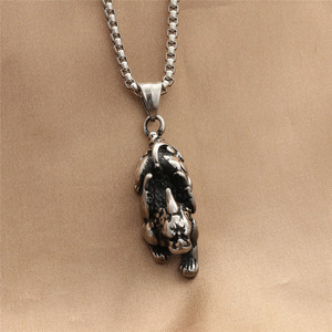 Collar con Colgante Qilin de Acero Inoxidable yunnique, Joyería de Moda con Forma de Animal Retro para Hombre, Diseño Geométrico, Suministro Directo de Fábrica - Product Image 1
