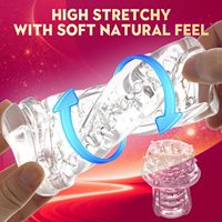 Godet de masturbation masculin en silicone transparent avec intérieur texturé, étanche, masturbateur manuel, jouet sexuel pour hommes, facile à nettoyer
