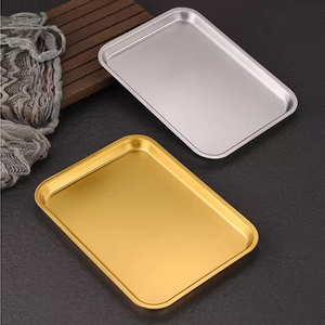 Yurtrain Piatto Rettangolare in Acciaio Inossidabile Stile Coreano con Motivo Solido, per Cena, Cottura e Antipasti, Grado Alimentare - Product Image 4