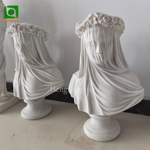 Famosa Estatua de la Doncella Velada de Mármol Blanco Chino Hecha a Mano, <span class=keywords><strong>Escultura</strong></span> Tradicional de Busto de Mujer <span class=keywords><strong>en</strong></span> Stock - Product Image 5