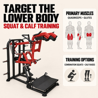 Machine de musculation pour squats et soulevés de mollets, idéale pour les salles de sport commerciales, entraînement des quadriceps et des fessiers, avec supports d'épaules rembourrés