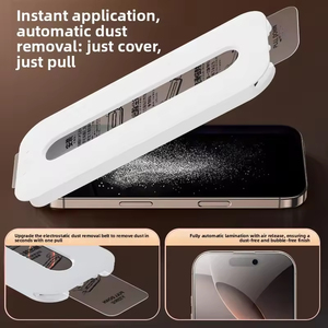 ฟิล์มกระจกนิรภัยแบบใสไร้ขอบดำ ป้องกันฝุ่น สำหรับ iPhone17 iPhone16 Pro Max ป้องกันหน้าจอเต็มรูปแบบ F - Product Image 2