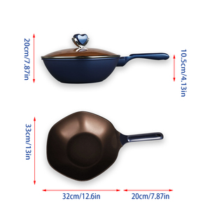 <span class=keywords><strong>Wok</strong></span> de Aluminio Fundido a Presión, Sartén de Cocción Rápida con Calor Uniforme, Revestimiento de Titanio Seguro para Alimentos, Fácil de Limpiar - Product Image 5