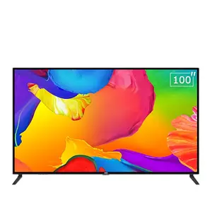 100 inç büyük boy çin fiyat fabrika ucuz düz ekran televizyonlar yüksek çözünürlüklü Led Tv için otel 4K-UHD akıllı LED TV