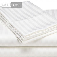 Linge de lit d'hôtel East West Star 100% coton à rayures 400 TC Queen King Soft Boutique Ensembles de literie d'hôtel Collections en gros