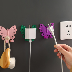Butterfly Shape Plastic Wall Mount Hook For Cable Management Bathroom Use - Product Image 4