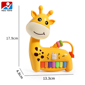Cartone animato animale giraffa Mini tastiera multifunzione perline di avvolgimento pianoforte musicale giocattolo educativo strumento elettronico per la plastica - Product Image 4