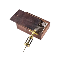 Ouvre-bouteille en alliage de zinc antique de haute qualité avec design luxueux, durable et multifonctionnel, dans une boîte en bois