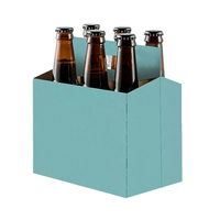 Maßgefertigte Getränketrägerbox aus Recyclingmaterialien für 4 & 6 Flaschen/Bierflaschen, Faltbarer Karton-Flaschen-/Dosenhalter mit Griff