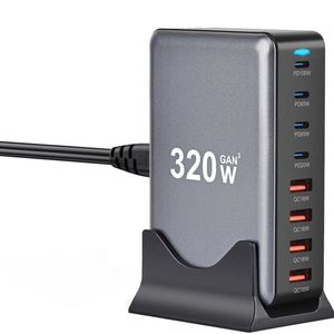 สถานีชาร์จ6C2A Gan 500W USB-C PD สำหรับ Macbook <span class=keywords><strong>iPhone</strong></span> 17 16แอนดรอยด์8อุปกรณ์พร้อมกัน<span class=keywords><strong>18W</strong></span> <span class=keywords><strong>20W</strong></span> 65W - Product Image 1