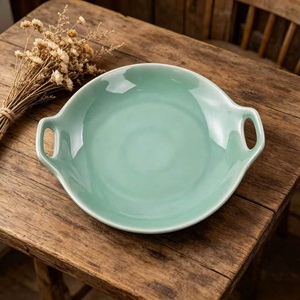 Plato de Postre de Porcelana <span class=keywords><strong>Celeste</strong></span> para Catering de Restaurantes con Logotipo Personalizado, Esmaltado Decorativo para Bodas, Alta Durabilidad, Ecológico - Product Image 4