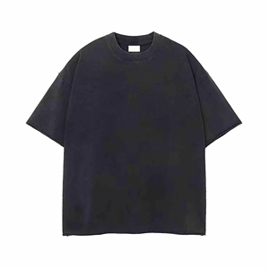 High Quality 100% Cotton Tshirts Custom Mock Neck Black T-shirt Men Oversized Blank Plain t Shirts <strong>Clothing</strong> for Wholesale - Product Image 4