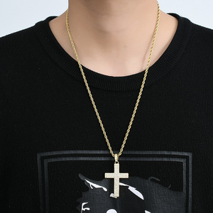 Позолоченное колье в стиле хип-хоп из нержавеющей стали - Product Image 4