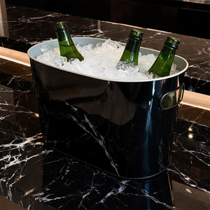 Metal Ice <b>Bucket</b> Beverage Tub Round Drink Carrier with Handles for Beer Champagne Travel Picnic - Product Image 3