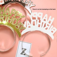 Bandeau Chapeau à Lettres pour Décoration de Fête d'Anniversaire d'Enfants, Design Texte Joyeux Anniversaire