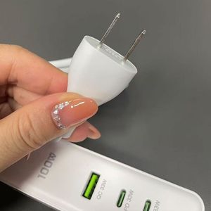 US/EU/UK Mobile Phone Charger 100w Multi Port Dual PD Fast Charging Head Universal Charger <b>Socket</b> Extension Cable - Product Image 4