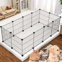 Pratique bricolage pliable grille Pet Cage clôture bouton Portable intérieur lapin enceinte modulaire combinaison Cage pour petits animaux