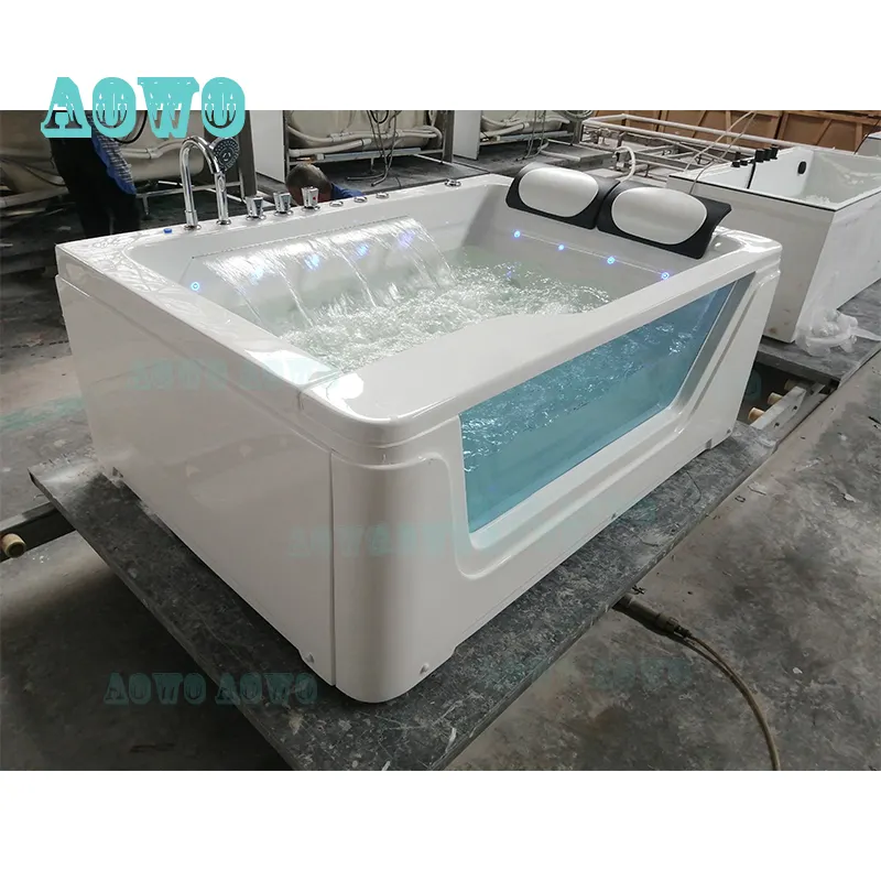 6039 bath separate portable double yacuzzi whirlpool yaccuzzi with spa function and deluxe TV