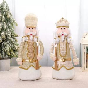 Festive 2pcs Plush <b>Nutcracker</b> Doll Set 14 Inch Handcrafted Winter Holiday Gift Decoration - Product Image 2