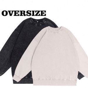 T-shirts à manches longues en coton de haute qualité 350 GSM, effet délavé, coupe ajustée, impression personnalisée de votre logo, sweats à capuche pour hommes sur mesure - Product Image 5