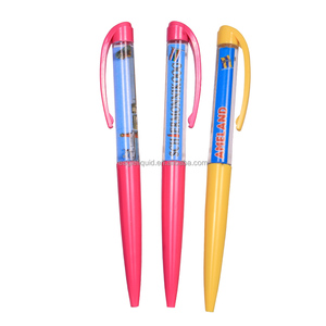 Stylo bille en plastique PVC avec clip liquide, graphisme 2D, emballage personnalisé, cadeau authentique, écriture fluide - Product Image 2