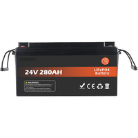 Baterai Lithium LiFePO4 24V 280Ah dengan Pemanas Otomatis 25.6V 300AH 200AH 100AH dengan Bluetooth untuk RV, Kapal, Tenaga Surya, Penyimpanan Energi Rumah