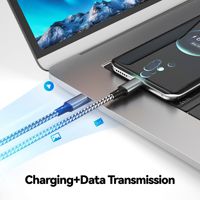 Cable de Carga Rápida Doble Tipo-C PD de 60W con Cubierta de Aleación de Aluminio y Revestimiento de Malla para iOS y Teléfonos Móviles