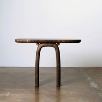 Table console artistique en marbre Dream Home, plateau rectangulaire arrondi, base en U, meuble d'appoint de luxe pour couloir, design de créateur
