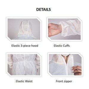 Traje de Protección Desechable Tipo 5 y 6 con Certificación CE, Impermeable, para Trabajos Industriales de Eliminación de Asbesto - Product Image 2