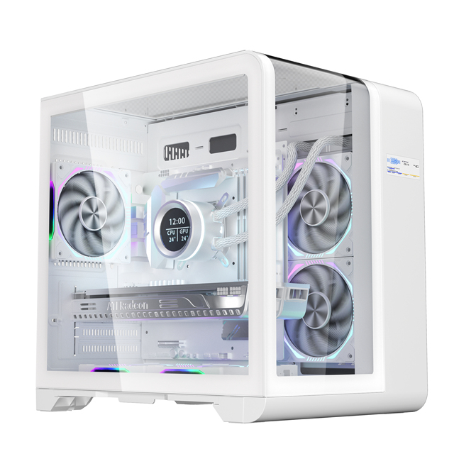 Mid Towers Desktop Panoramic Tempered Glass Pc Casing Cpu Cabinet Atx Cooling Gaming Computer case