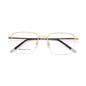 Monture de lunettes rectangulaire semi-cerclée en métal Voss pour homme 54-17-148, pont moyen, verres en résine, origine Danyang - Product Image 1