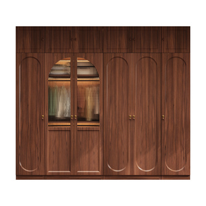 Tủ quần áo thép tối giản hiện đại với cửa kính mờ có rãnh cho phòng ngủ - Product Image 2