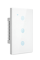 Tuya US/AU 12V 10A Wifi interrupteur mural interrupteur de lumière intelligent panneau de verre Intelligent interrupteur à capteur tactile 3 gangs Alexa Google Home