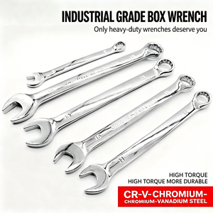 Jeu de clés à fourche 17 mm à double extrémité à cliquet métriques chromées de qualité industrielle pour réparation automobile - Product Image 4