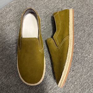 Mocasines de Ante Verde para Hombre, Estilo Slip-on, Tacón Bajo, Ligeros, Casuales, para Conducir al Aire Libre, Color Sólido, Detalle de Costura - Product Image 3