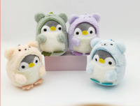 Peluche en polyester transfrontalière, modèle Pingouin 1002, pour machine à griffes, idéale pour sacs d'école, breloques de sac, ou comme petit ours pour couples