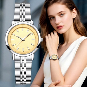 Montre à Quartz pour femmes, en acier inoxydable, cadran analogique de luxe, couleur Champagne, élégante, résistante à l'eau, cadeau de mode pour noël - Product Image 5