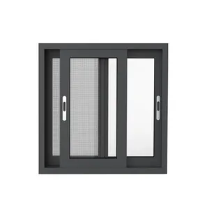 Ventanas correderas de aluminio para dormitorio, ventana retráctil para pantalla de insectos, nueva moda