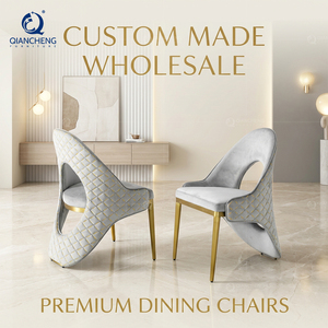 <span class=keywords><strong>Chaise</strong></span> de salle à manger de luxe nordique italienne haut de gamme moderne avec pieds en acier inoxydable doré et revêtement en velours pour la maison, le restaurant, la villa, l'hôtel - Product Image 3