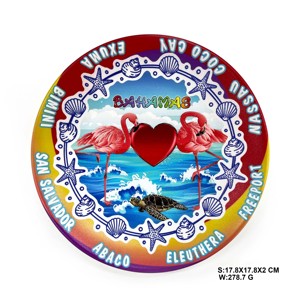 Plaque murale avec logo personnalisé Plaque décorative en céramique posée sur la table Plage Dauphins Conque Design Bahamas Cadeaux souvenirs - Product Image 4