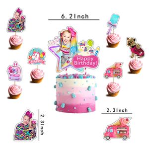 Décorations de fête <span class=keywords><strong>JoJo</strong></span>, fournitures de fête d'anniversaire <span class=keywords><strong>JoJo</strong></span>, comprennent une bannière, des ballons, un topper pour gâteau et cupcakes, pour les filles, thème Siwa, fête X4234 - Product Image 5