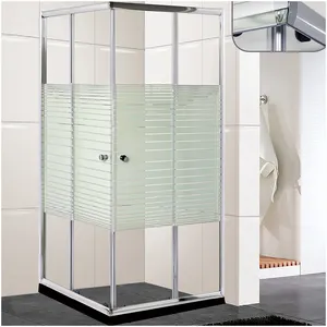 Double Door Shower Enclosure 2 Sided Glass Frameless Shower Door Kits Glass Hinged Shower Door