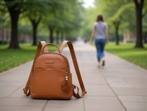 Zaino da donna in microfibra in pelle sintetica, di media capacità, con chiusura a cerniera, per uso quotidiano, per tutte le stagioni - Product Image 2