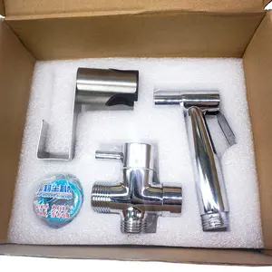 304 Bathroom Accessories Stretchable Hose Stainless Steel Hand Portable Self-Cleaning Toilet Bidet Sprayer Gun Set