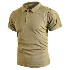 เสื้อโปโลผู้ชาย DF25 สีดำใหม่ แบบยืด แห้งเร็ว ทรงเข้ารูป แขนสั้น สำหรับฝึกซ้อมกลางแจ้ง ขายส่ง - Product Image 4