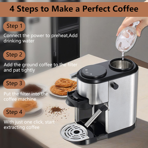 Cafetera Profesional Automática de 15 Bares para Cápsulas de Espresso, Cafetera Portátil Compacta para Latte, Cappuccino, <span class=keywords><strong>Barista</strong></span>, para el Hogar y la Oficina - Product Image 4