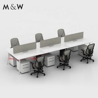 M&W Dubai Project Workstation Furniture Station Modular Aluminum Table Modern Luxury Customized Size Commercial Office Solution