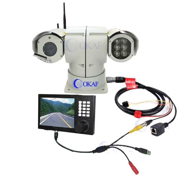 OKAF 4G Full HD CCTV  PTZ IP Camera Outdoor Security Vehicles (Car Truck Robot) WiFi Network NVR Data Storage